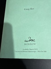 Uncorrected Proof Galley 1st Cemetery Road: A Novel by Greg Iles Trade PB 2019