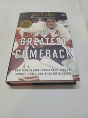 The Greatest Comeback John U Bacon Hardcover 1972 Summit Series Hockey Book