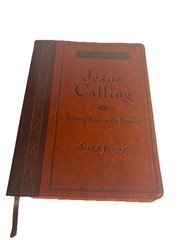Jesus Calling, Large Text Brown Leathersoft, with Full Scriptures~New