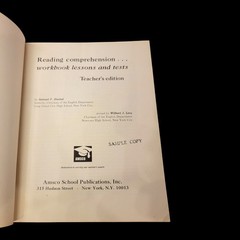 1960s Amsco Reading Comprehension Workbook Lessons & Tests Teacher’s Edition