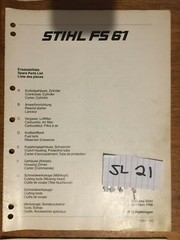 Stihl FS 61 Chainsaw Spare Parts List – Parts Manual – 25 Pages