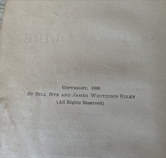 Antique Book Nye & Riley’s Railway Guide 1888 – Edgar Nye & James Whitcomb Riley