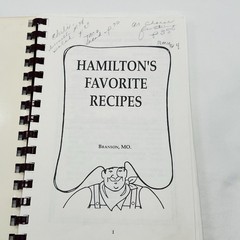 Hamilton’s Favorite Recipes Cookbook 1992 Branson MO Spiral Bound 101 Pages