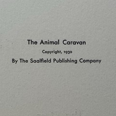 1930 The Animal Caravan Hardcover Children’s Reader Vintage Illustrated Book