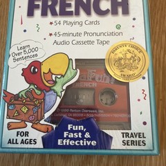 Vintage Linguafun French Language Learning Card Games Audio Cassette 1996