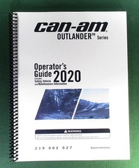 2020 Can-Am Outlander 1000R Owner’s Manual: 228 Pages & Protective Covers!