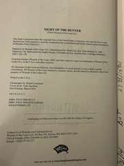 Night of the Hunter: Companions Codex I by R. A. Salvatore 1st Edition 1sr Print