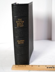 The System Bible Study Enlarged Edition Gilded Maps Black Morocco Leather Vtg