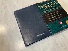 NIV Thinline Bible 1996 Navy Bonded Leather 1984 Text Original Box