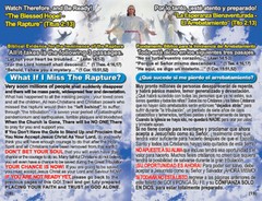 English/Spanish, RAPTURE Gospel Bible Tracts, 40 PK in 2 Covers, 20 Pages Ea.