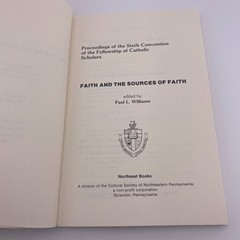 Faith and the Sources of Faith Catholic Scholars Theology 1985 PB