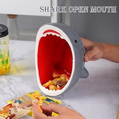 40 oz Shark Attack Bowl Cute Candy Popcorn Serving 1200mL, Blue Grey