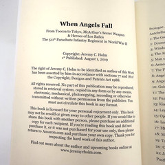 WHEN ANGELS FALL Jeremy C Holm 511th Parachute Infantry WWII Toccoa to Tokyo PB