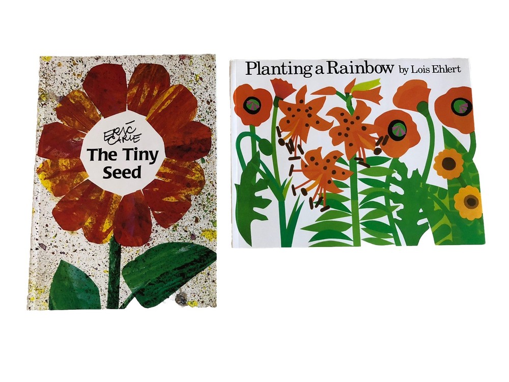 Children’s Books Lot of 2 Eric Carl Lois Ehlert The Tiny Seed Planting a Rainbow