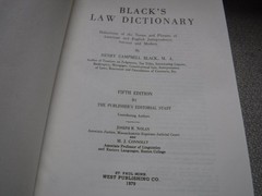 Black’s Law Dictionary Fifth Edition with Pronunciations 1979 Hardcover West Pub