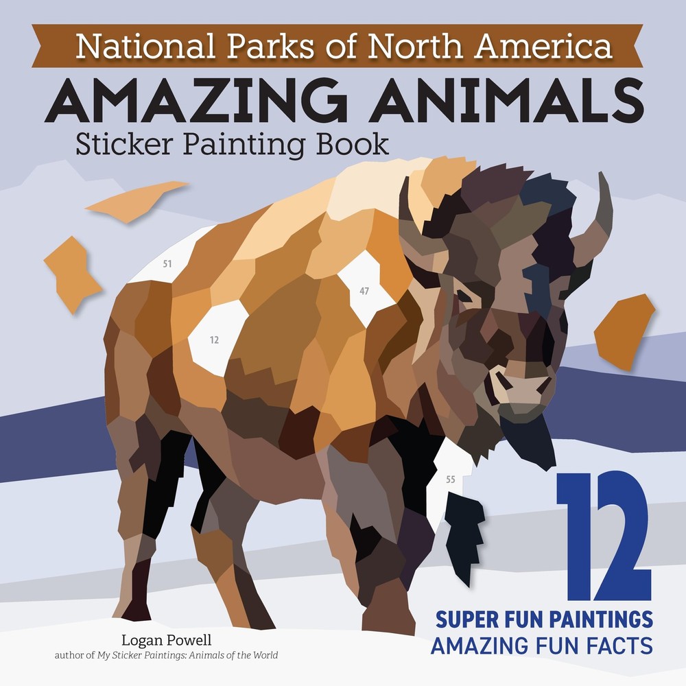 National Parks of North America Amazing Animals Sticker Painting Book: 12…