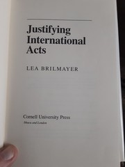 Justifying International Acts Hardcover Lea Brilmayer 1989