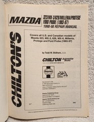 Chilton Mazda 1990 to 1998 Repair Manual 323 Protege MX3 MX6 626 Millenia Probe