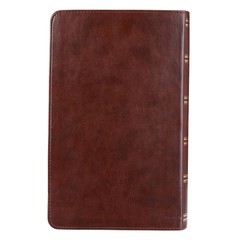 The Holy Bible King James Version Giant Print Tan/Brown / Jesus words in red