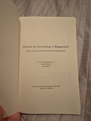 DOENITZ AT NUREMBERG A RE-APPRAISAL : War Crimes & the Military -with Signatures