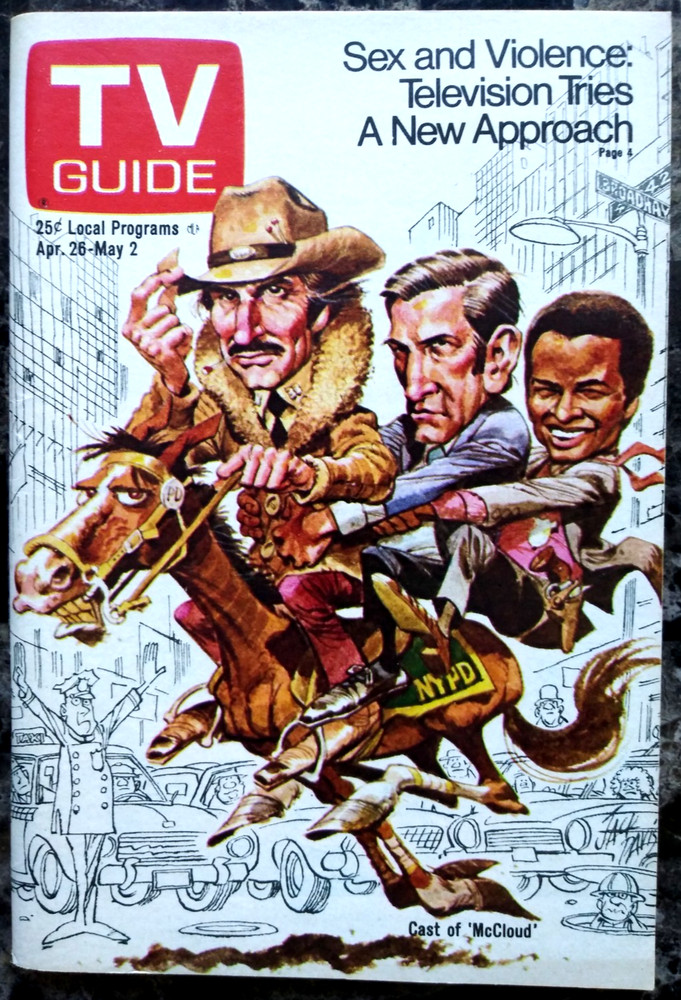 TV GUIDE MAGAZINE APR.26-MAY 21975 SEX AND VIOLENCE .98 PAGES.