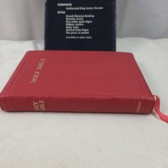 Vintage Pocket Size Oxford KJV TEXT BIBLE 01153x Red Leather Gilt Box