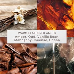 Warm Leathered Amber Scented 4-Wick 80Oz (2.26 Kg) Large Oversized Jar Candle