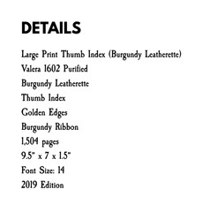 Valera 1602 Purificada Santa Biblia, 14-pt font (9.5 x 7 x 1.5) – Burgundy