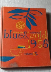 UNIVERSITY OF CALIFORNIA BLUE AND GOLD 1958 HB VOLUE 85 MID-CENTURY MODERN COVER