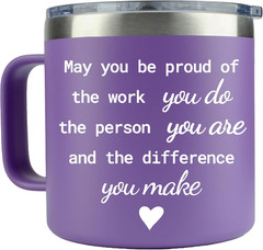 May You Be Proud of the Work You Do – Mental Health Gifts for Women 14 Ounce Tum