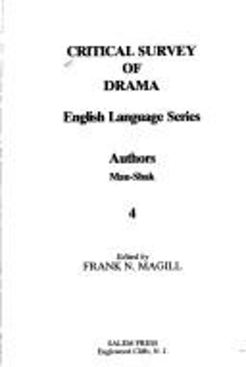 Critical Survey of Drama – Vol. 4 – 1303-1724, Authors Mau – Shak