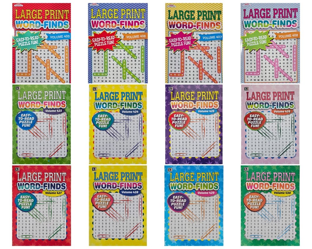 Kappa Large Print Word-Finds Puzzle Books Vol.405-430, 80 Puzzles Each You-PICK!