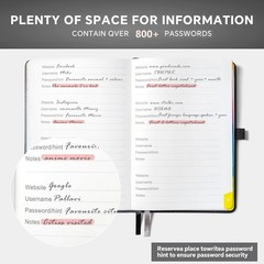 Password Book with Colorful Alphabetical Tabs,5.7″×8.4″ Hardcover Password…