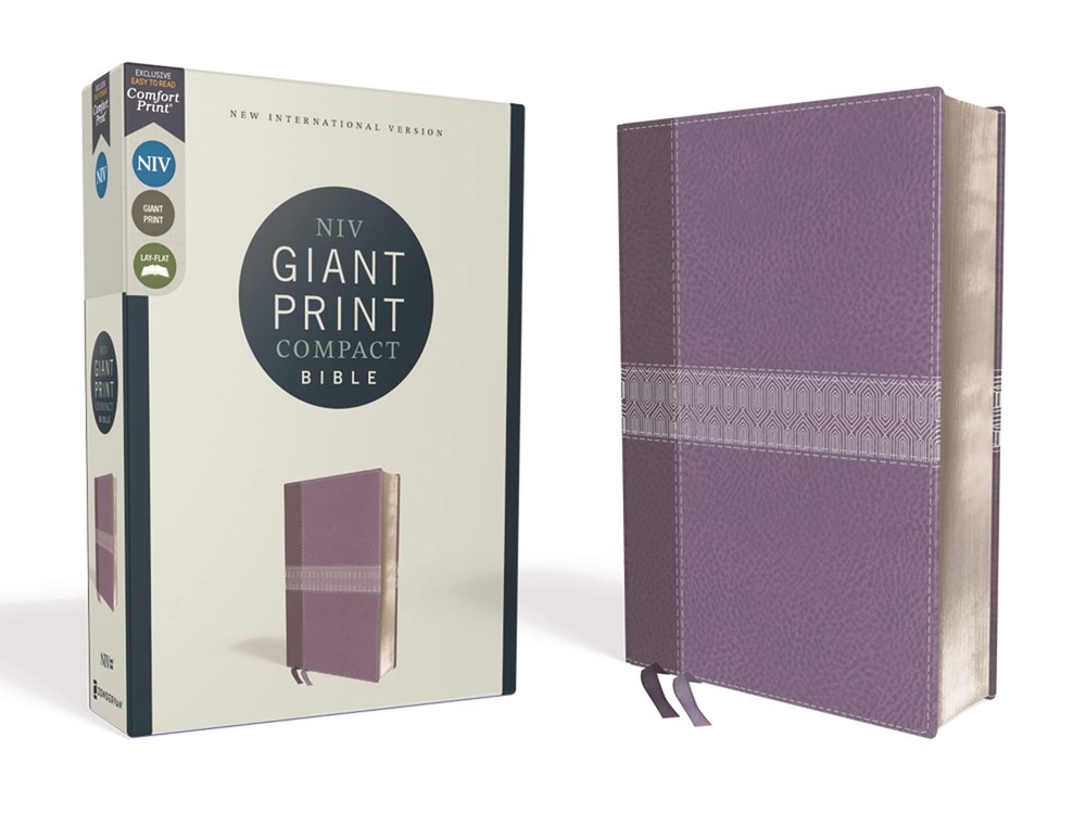 NIV, Giant Print Compact Bible, Leathersoft, Purple, Red Letter, Comfort Pri…