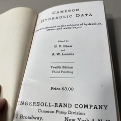 Cameron Hydraulic Data: A Handy Reference On The Subjects Of Hydraulics, Steam