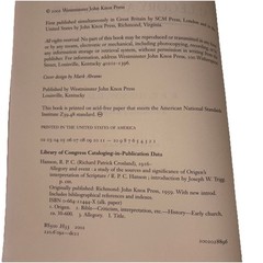 Allegory and Event: A Study of the Sources and Significance of Origen’s Interpre