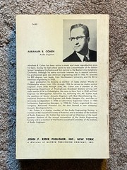 HI-FI LOUDSPEAKERS AND ENCLOSURES Abraham Cohen 1965, Softcover 360 pages