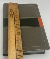 NIV, Student Bible, Compact, Leathersoft, Gray/Green Lay Flat Design