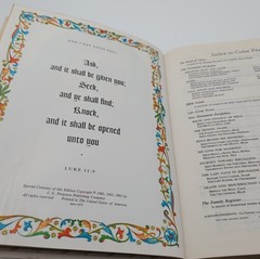 Vintage Large Holy Bible King James Version 1960 White Gold Edges HC Georgia