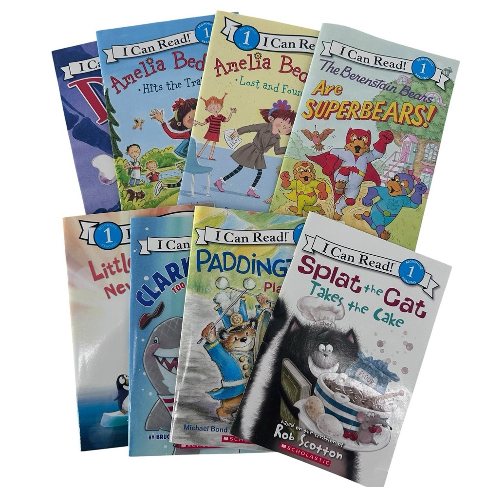 I Can Read Books, Scholastic Beginning 1 Level, Random Lot of 8, Unisex