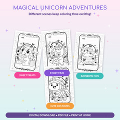 DIGITAL CONTEN – Unicorn Coloring Book: For Kids Ages 4-8 PRINTABLE