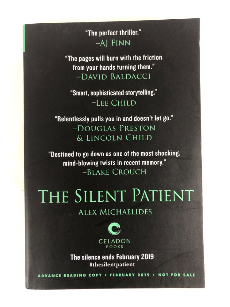 Silent Patient ARC Advance Reading Copy Alex Michaelides Celadon Books VG 2019