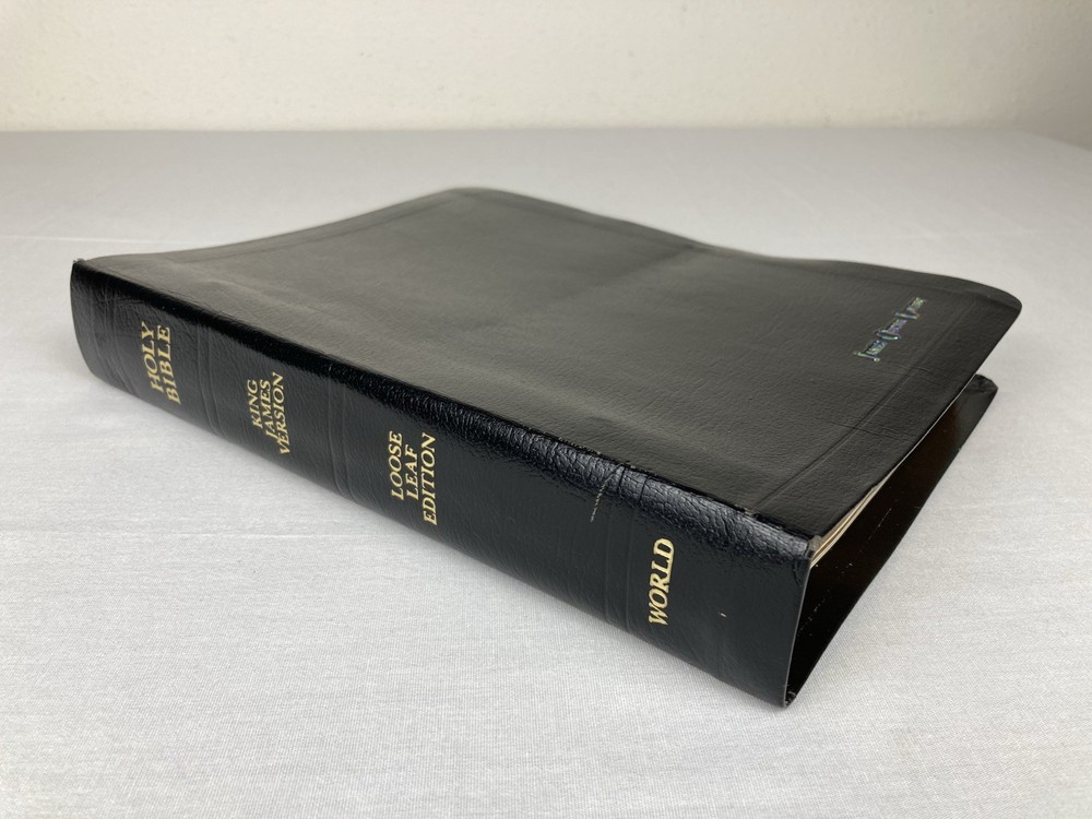 WORLD PUBLISHERS LOOSE LEAF KJV HOLY BIBLE CENTER COLUMN BONDED LEATHER RARE HTF