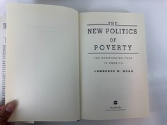 The New Politics Of Poverty Mead 1992 Hardcover GC Social Policy Book
