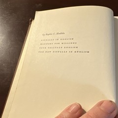 G.P. Putnam’s Sons The New Pitfalls in English Hadida 1940 Hardcover Textbook