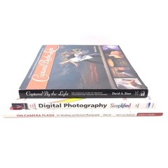 Photography Book Lot of 3: Ziser Captured by the Light, Flash, Digital Simplifie
