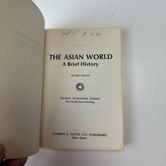 The Asian World A Brief History George Lensen 1966 Paperback