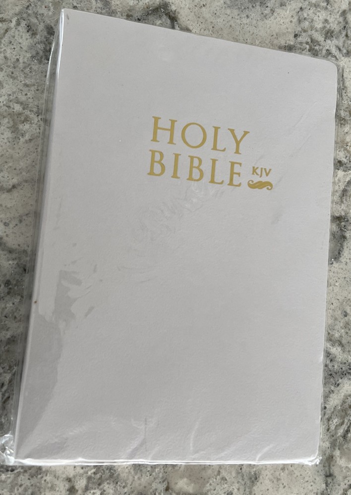 The Holy Bible King James Version Old New Testament White Cover KJV Sealed