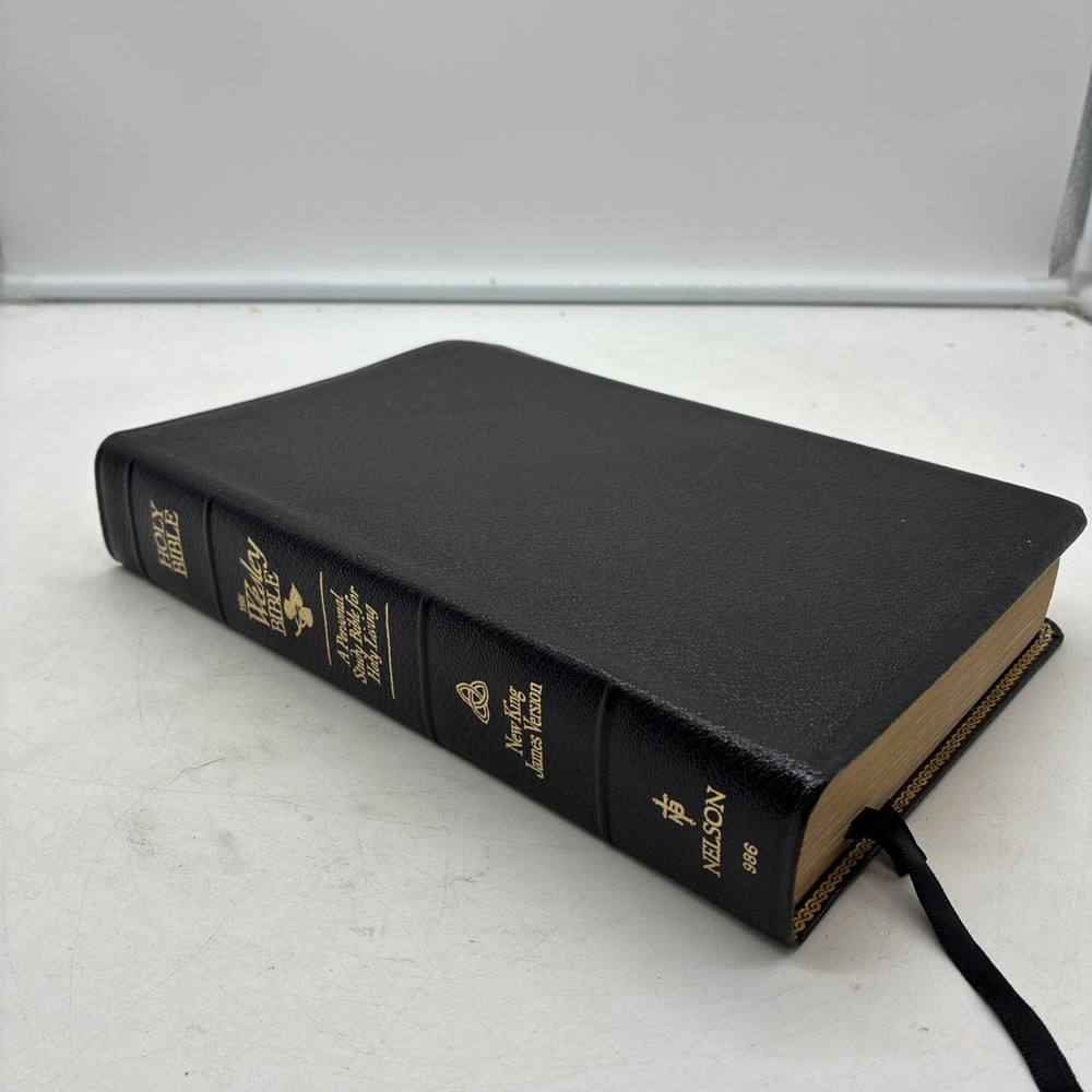 Rare! Nelson 1990 The Wesley Bible NKJV Personal Study Bible Genuine Leather 986