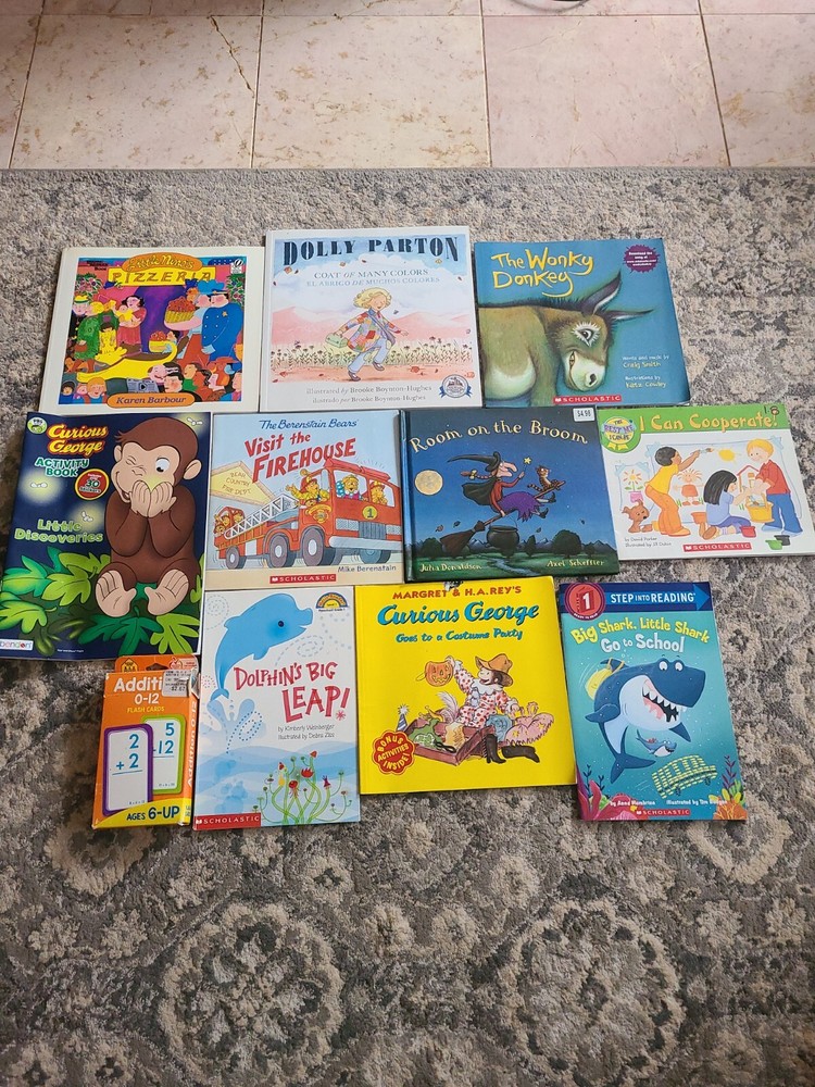 Lot of 11 Mixed Random Children’s Books and Learning Books, Classic Stories